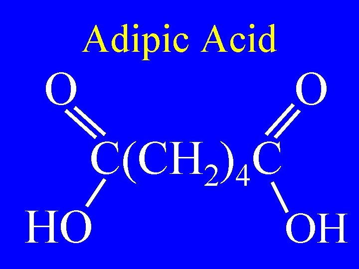 Adipic Acid O O C(CH 2)4 C HO OH 