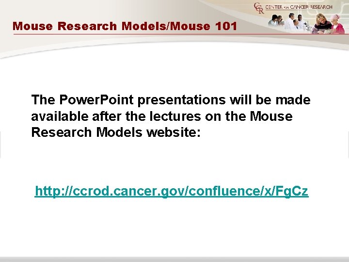 Mouse Research Models/Mouse 101 The Power. Point presentations will be made available after the