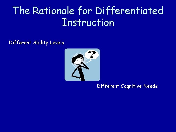 The Rationale for Differentiated Instruction Different Ability Levels Different Cognitive Needs 
