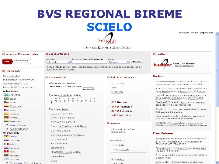 BVS REGIONAL BIREME SCIELO 