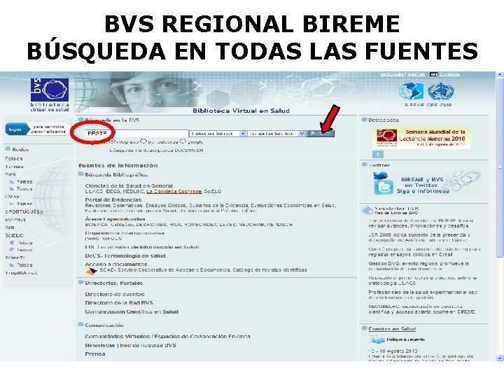 BVS REGIONAL BIREME BÚSQUEDA EN TODAS LAS FUENTES 