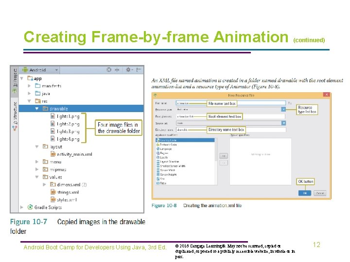 Creating Frame-by-frame Animation Android Boot Camp for Developers Using Java, 3 rd Ed. (continued)