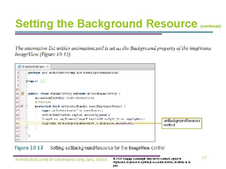 Setting the Background Resource Android Boot Camp for Developers Using Java, 3 rd Ed.