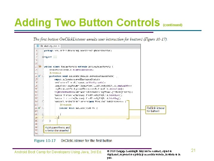 Adding Two Button Controls Android Boot Camp for Developers Using Java, 3 rd Ed.