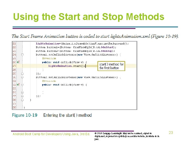 Using the Start and Stop Methods Android Boot Camp for Developers Using Java, 3