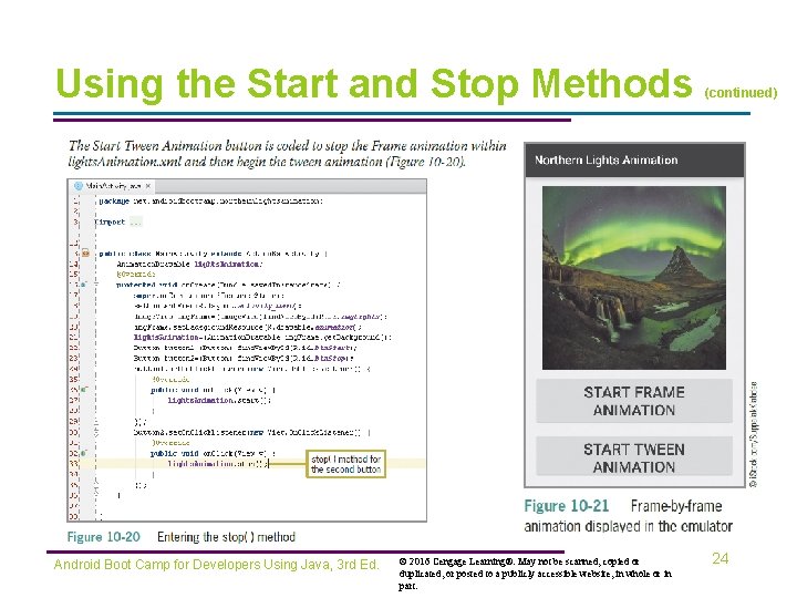 Using the Start and Stop Methods Android Boot Camp for Developers Using Java, 3