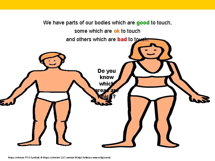 We have parts of our bodies which are good to touch, some which are