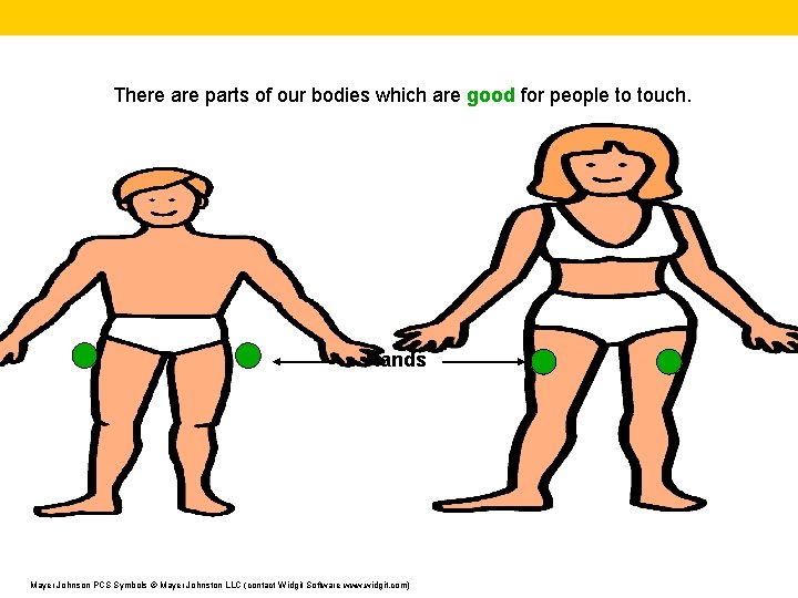 There are parts of our bodies which are good for people to touch. Hands