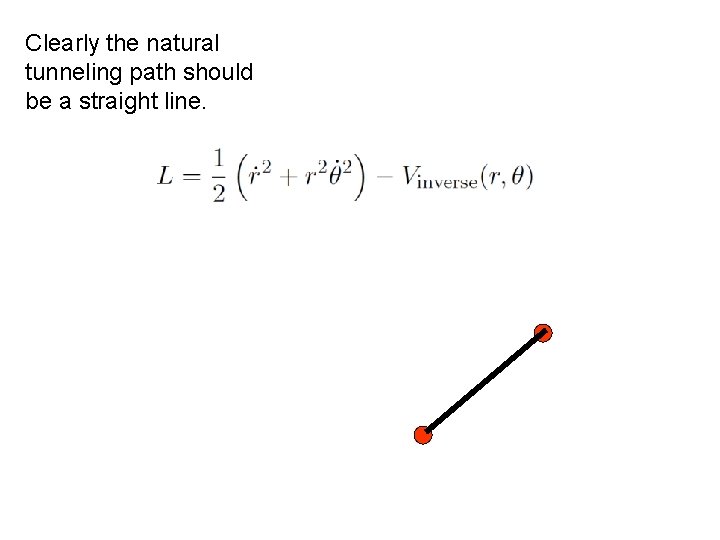 Clearly the natural tunneling path should be a straight line. 