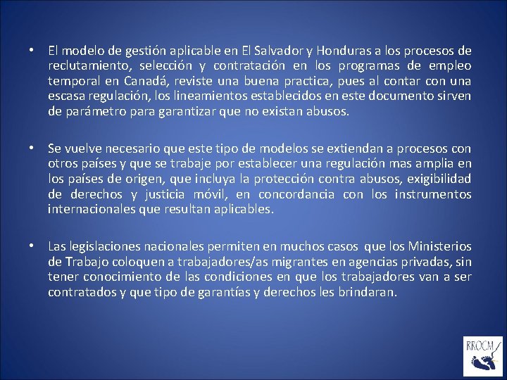  • El modelo de gestión aplicable en El Salvador y Honduras a los