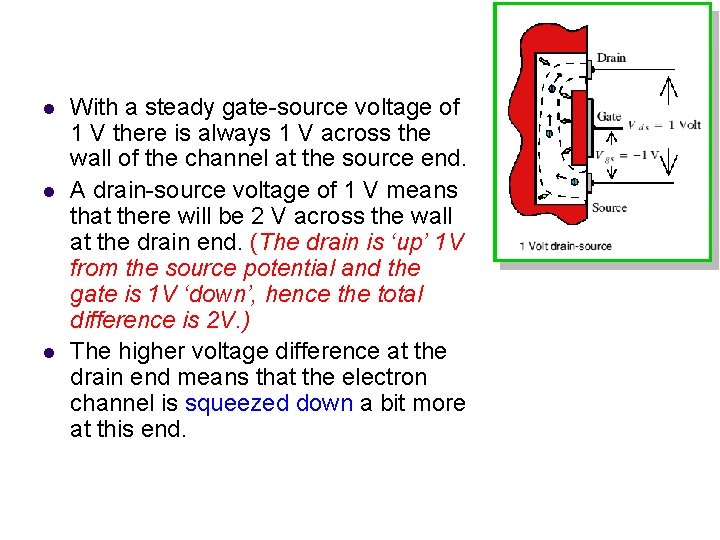 l l l With a steady gate-source voltage of 1 V there is always