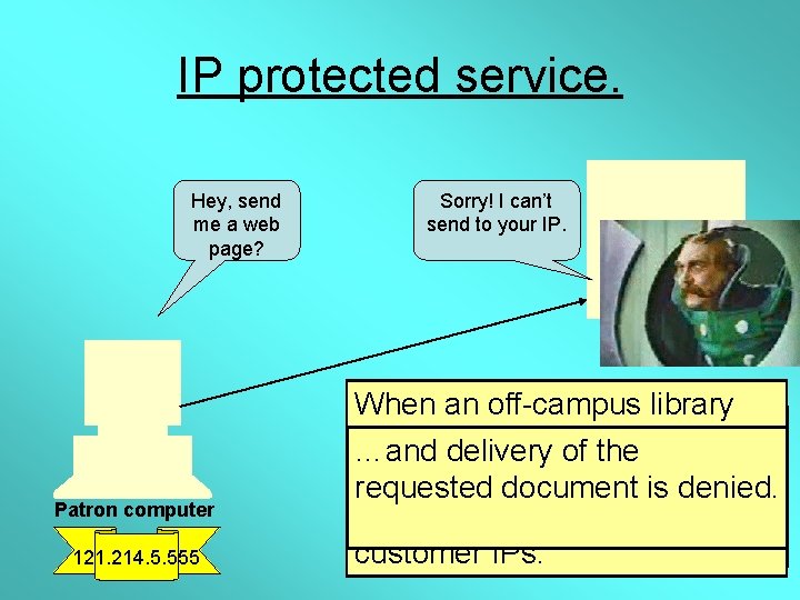 IP protected service. Hey, send me a web page? Sorry! I can’t send to