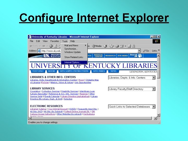 Configure Internet Explorer 