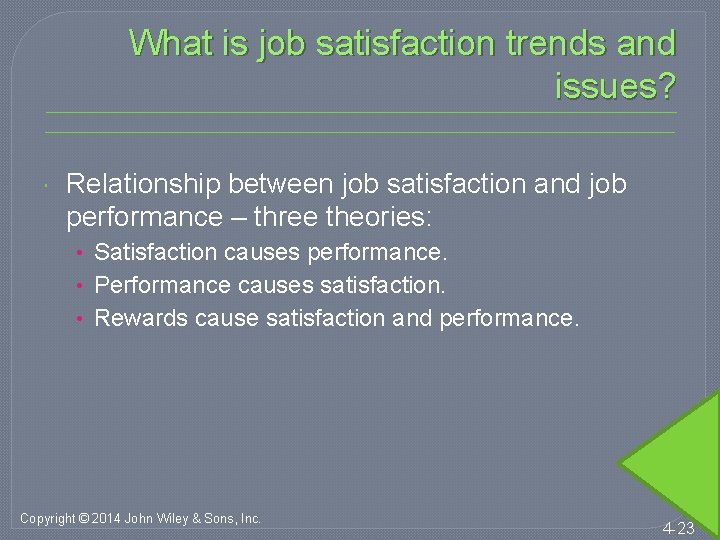 What is job satisfaction trends and issues? Relationship between job satisfaction and job performance