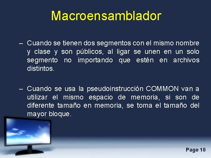 Macroensamblador – Cuando se tienen dos segmentos con el mismo nombre y clase y