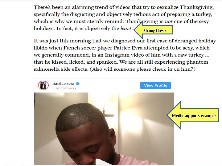 Strong thesis Media supports example 