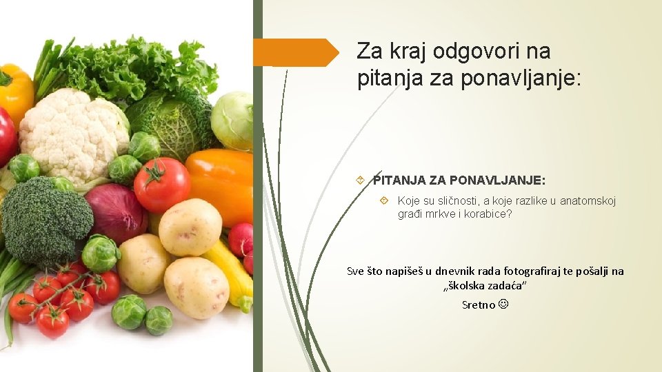 Za kraj odgovori na pitanja za ponavljanje: PITANJA ZA PONAVLJANJE: Koje su sličnosti, a