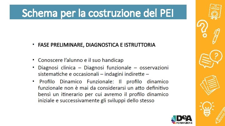 Schema per la costruzione del PEI 