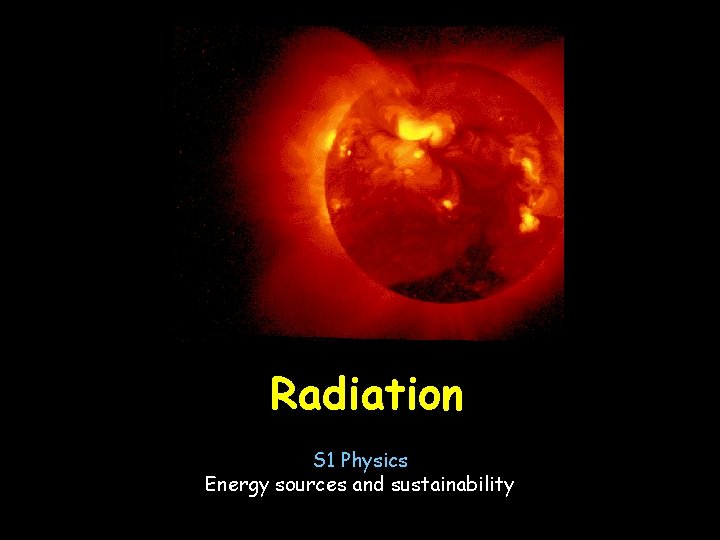 Radiation S 1 Physics Energy sources and sustainability 