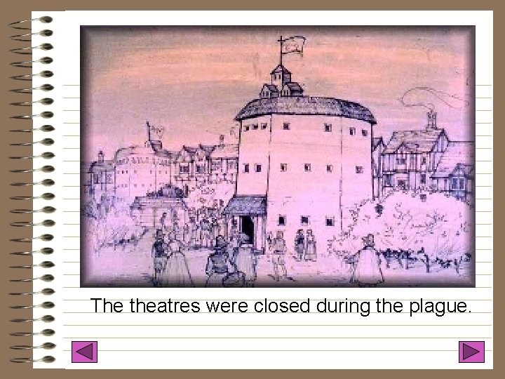 The theatres were closed during the plague. 