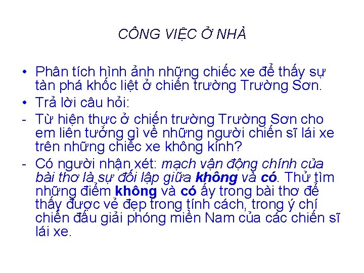 CÔNG VIỆC Ở NHÀ • Phân tích hình ảnh những chiếc xe để thấy