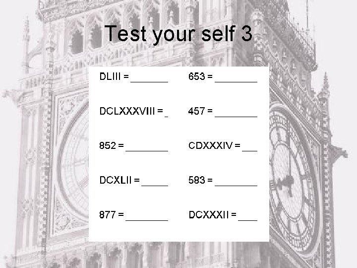 Test your self 3 