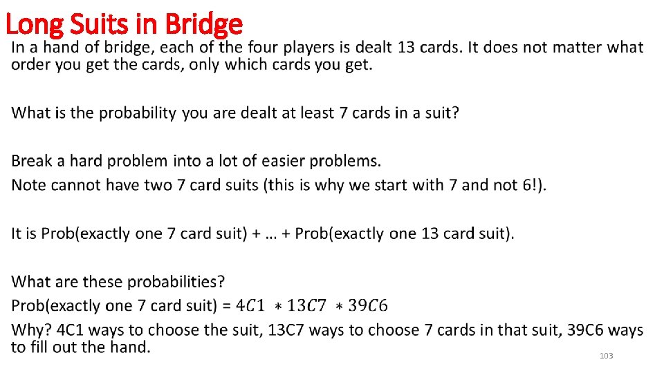 Long Suits in Bridge • 103 