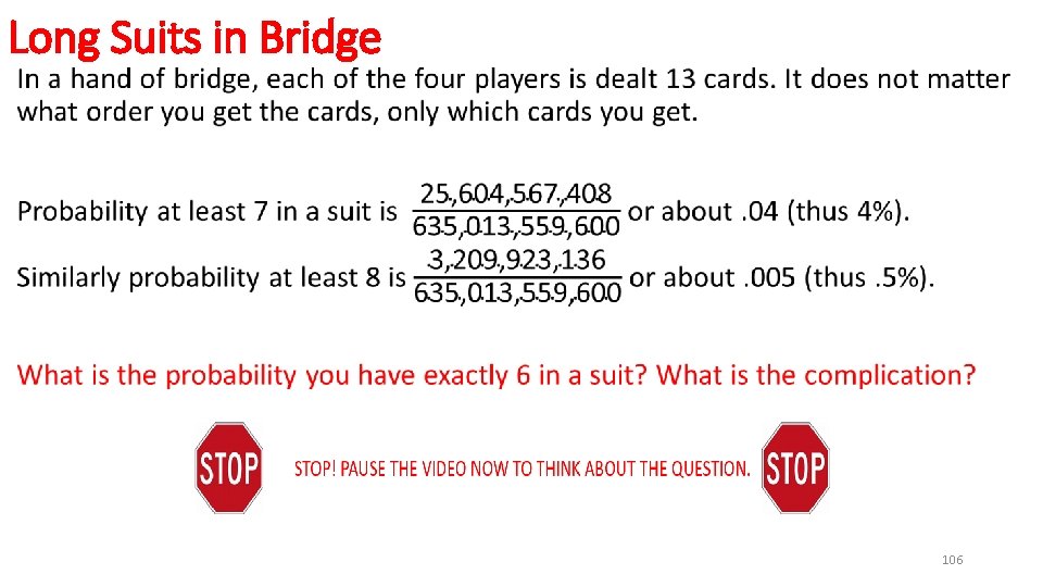 Long Suits in Bridge • 106 