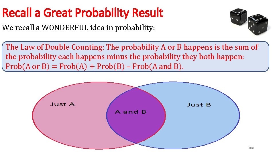 Recall a Great Probability Result We recall a WONDERFUL idea in probability: The Law