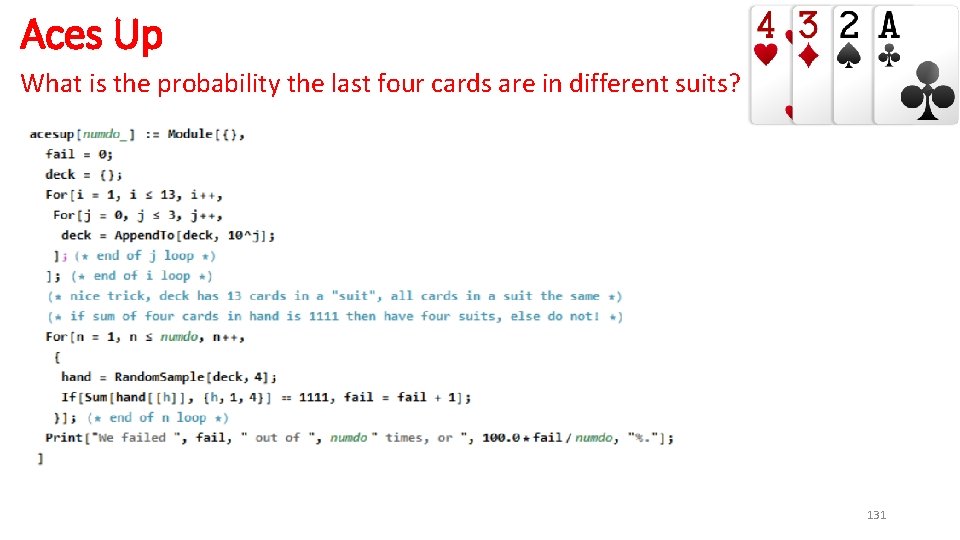 Aces Up What is the probability the last four cards are in different suits?
