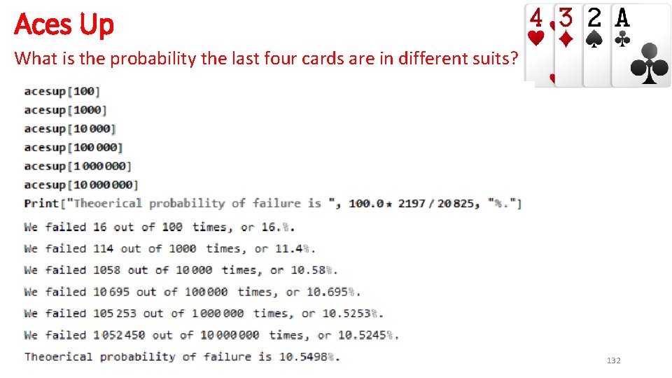 Aces Up What is the probability the last four cards are in different suits?