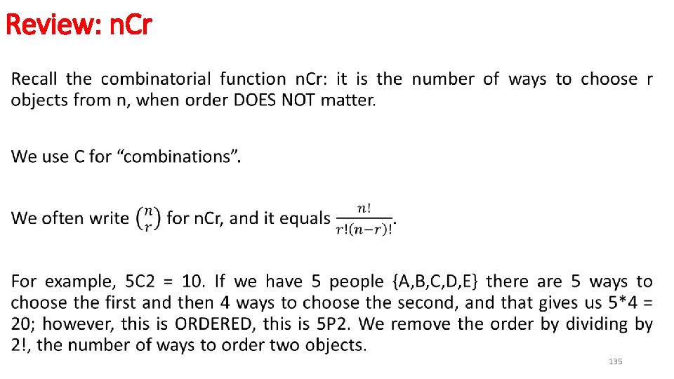 Review: n. Cr • 135 