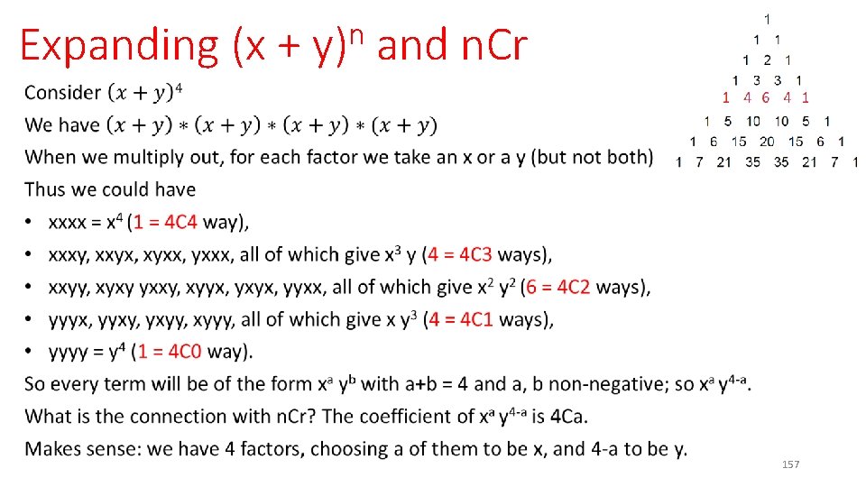 Expanding (x + n y) and n. Cr 157 