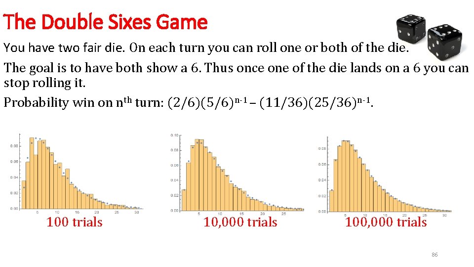The Double Sixes Game You have two fair die. On each turn you can