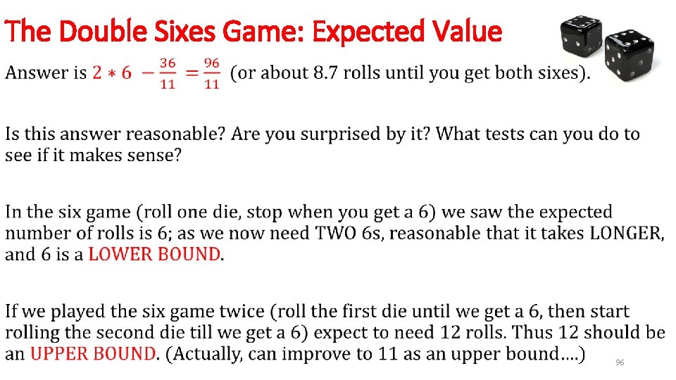 The Double Sixes Game: Expected Value • 96 