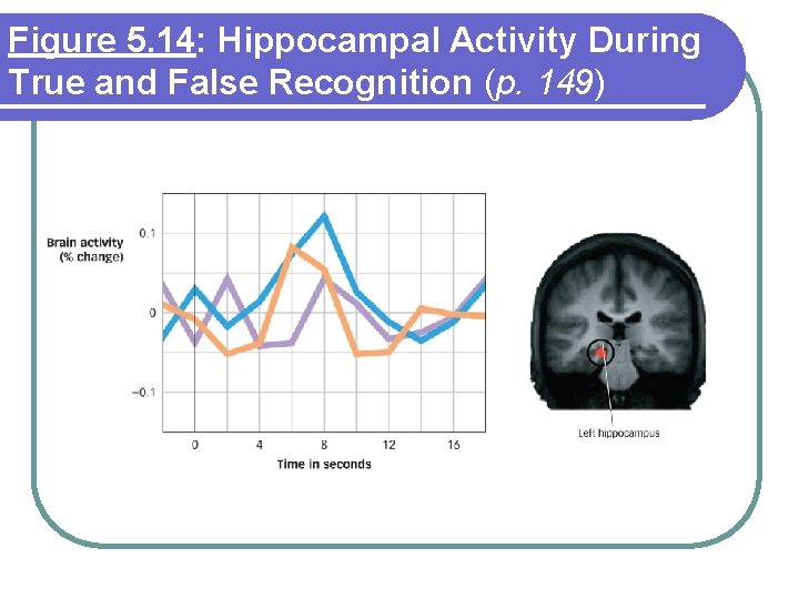 Figure 5. 14: Hippocampal Activity During True and False Recognition (p. 149) Figure 5. 14: Hippocampal Activity During True and False Recognition (p. 149)