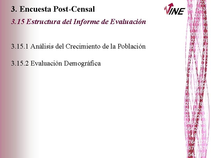 3. Encuesta Post-Censal 3. 15 Estructura del Informe de Evaluación 3. 15. 1 Análisis