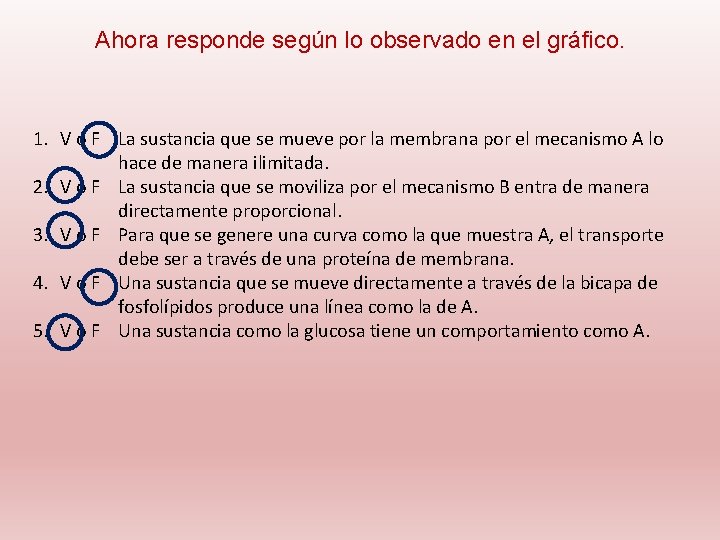 Ahora responde según lo observado en el gráfico. 1. V o F La sustancia