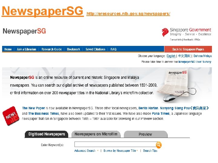 Newspaper. SG 33 http: //eresources. nlb. gov. sg/newspapers/ 