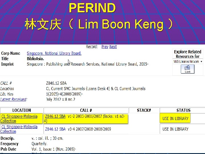 PERIND 林文庆（ Lim Boon Keng ） 