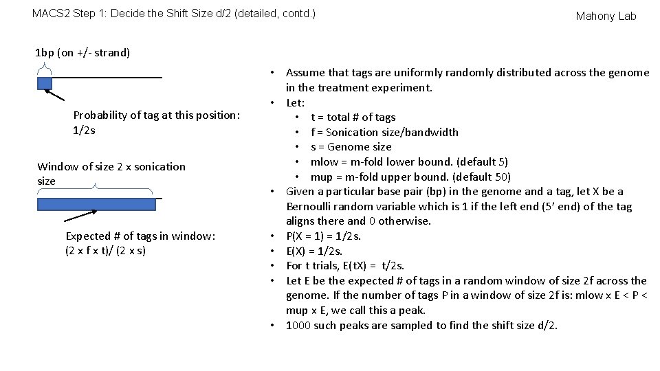 MACS 2 Step 1: Decide the Shift Size d/2 (detailed, contd. ) Mahony Lab