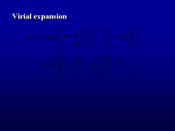 Virial expansion 