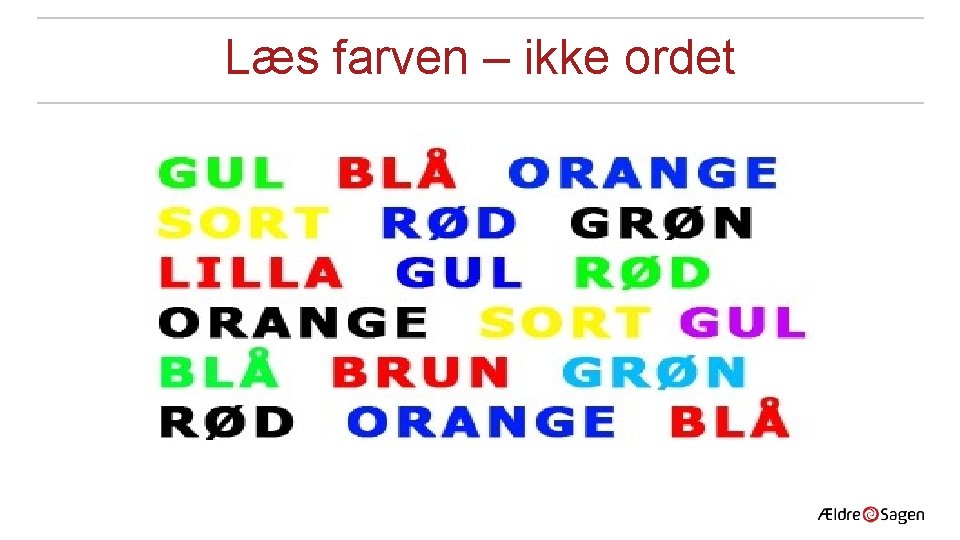 Læs farven – ikke ordet 