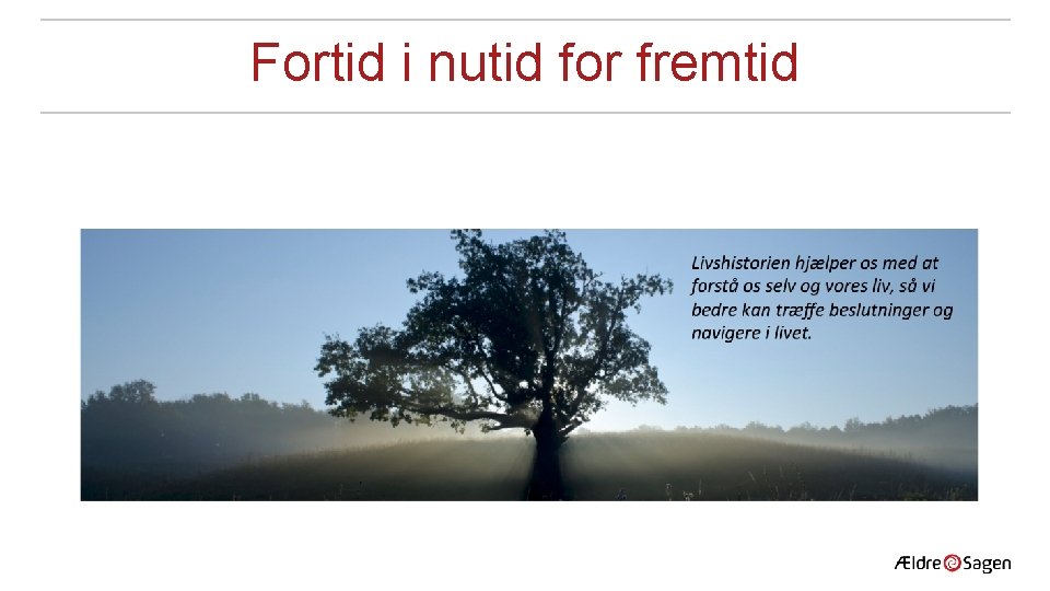 Fortid i nutid for fremtid 