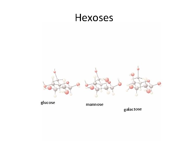 Hexoses glucose mannose galactose 