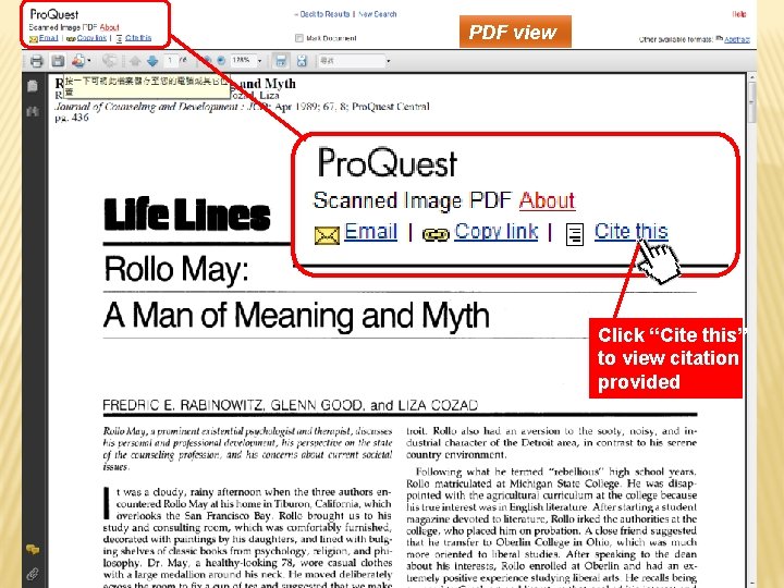 PDF view Click “Cite this” to view citation provided 