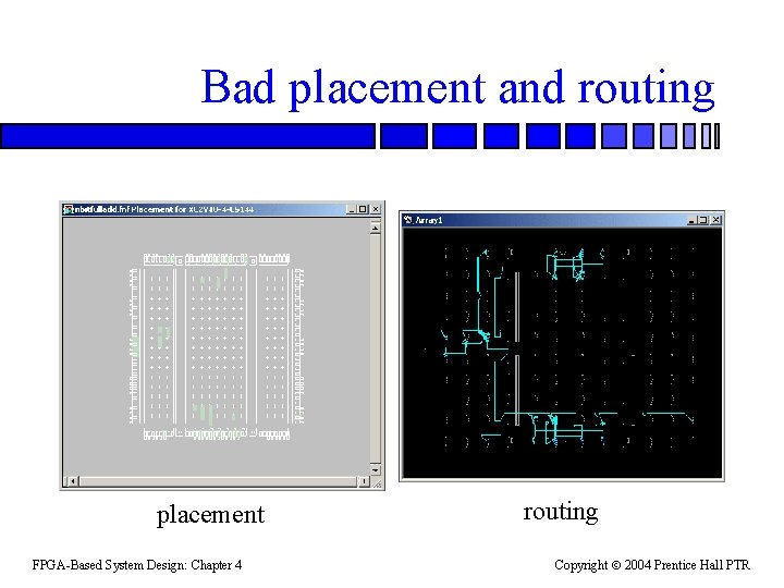 Bad placement and routing placement FPGA-Based System Design: Chapter 4 routing Copyright 2004 Prentice