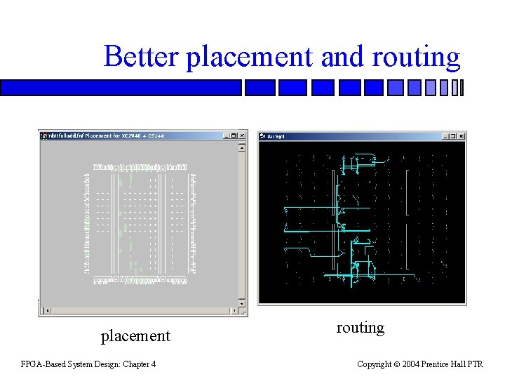 Better placement and routing placement FPGA-Based System Design: Chapter 4 routing Copyright 2004 Prentice