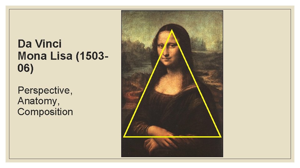 Da Vinci Mona Lisa (150306) Perspective, Anatomy, Composition 