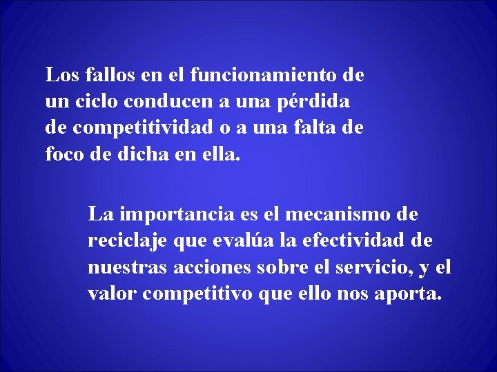 Los fallos en el funcionamiento de un ciclo conducen a una pérdida de competitividad